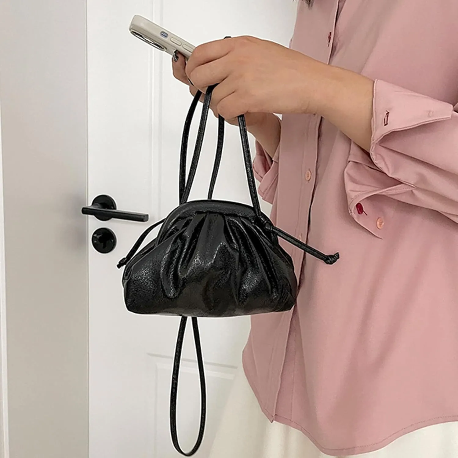 Ladies Crossbody Bag Clutch Clutch Clutch Clutches Large Capacity Bag Single Shoulder Work Field Bags (Black, One Size)
