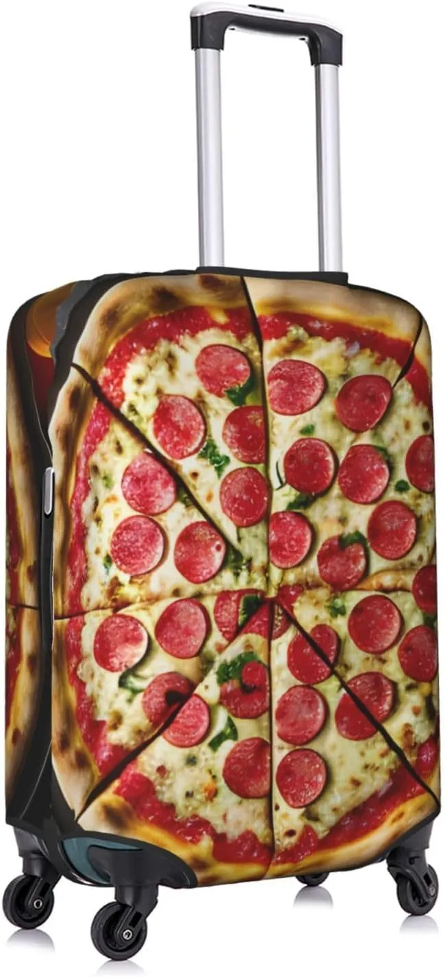 Large Pizza Print Washable Suitcase Cover Protective Luggage Cover Anti Scratch Travel Gear Protector