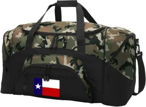 Large Texas Flag Duffel Bag CAMO Texas Suitcase Duffle Luggage - Sports Gear Bag