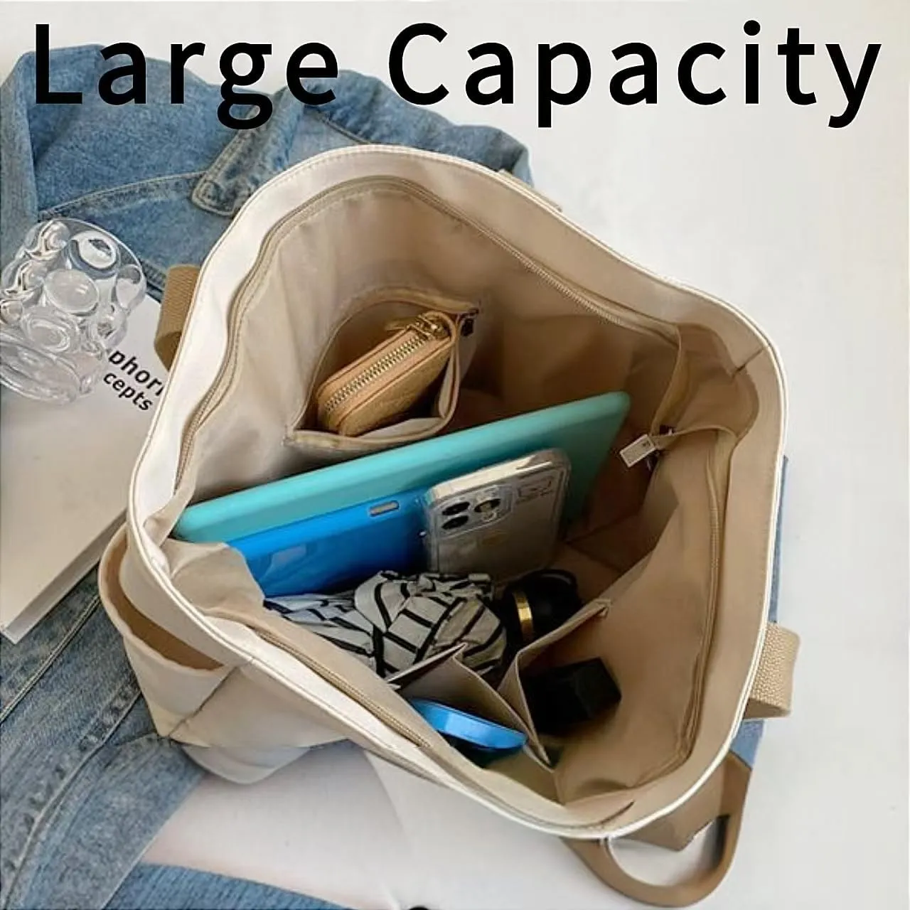 Large Tote Bag Nurse Laptop Grocery Art Bag Utility Shoulder Diaper Teacher Daily Work Gym Beach Travel Tote for Women