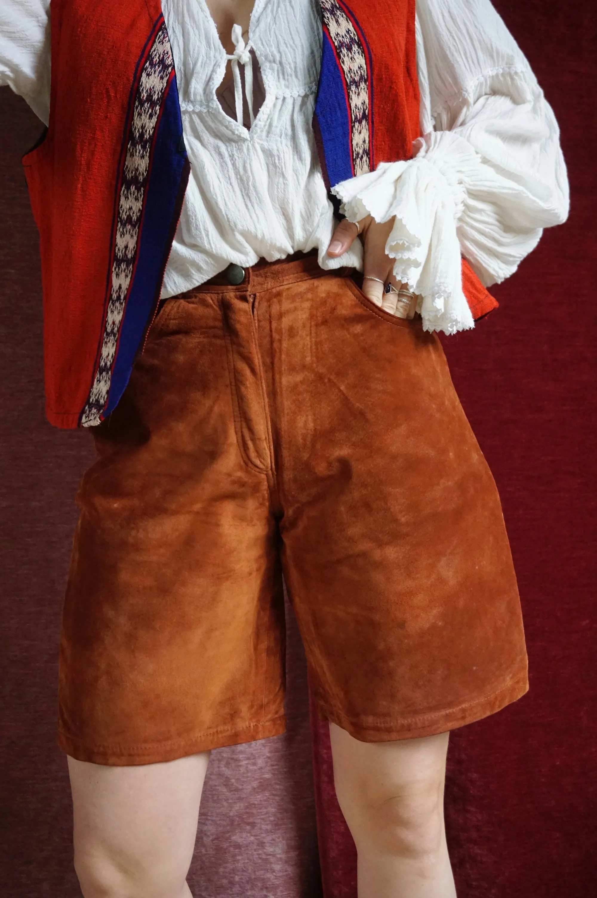 LBS: Little brown shorts - Vintage Suéde Leather Shorts - S
