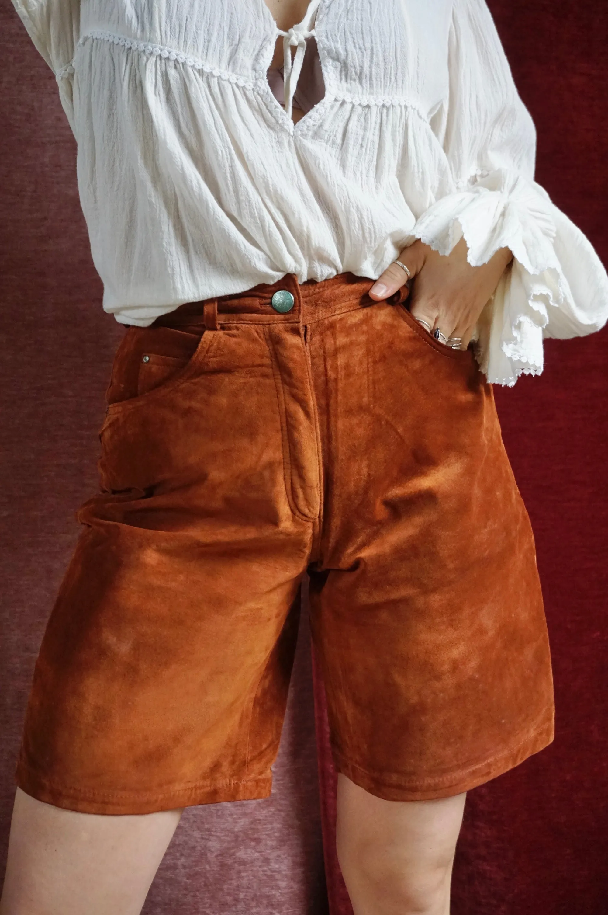 LBS: Little brown shorts - Vintage Suéde Leather Shorts - S