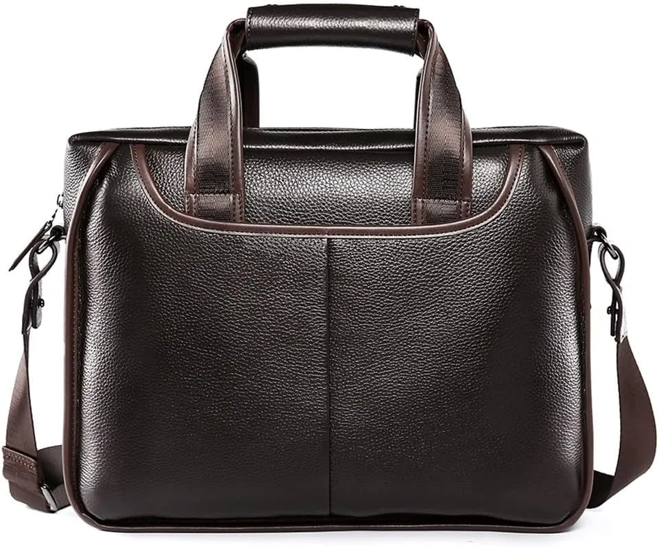 Leather Briefcases for Men Computer Bag Laptop Bag Retro Business Travel Messenger Bag for Men