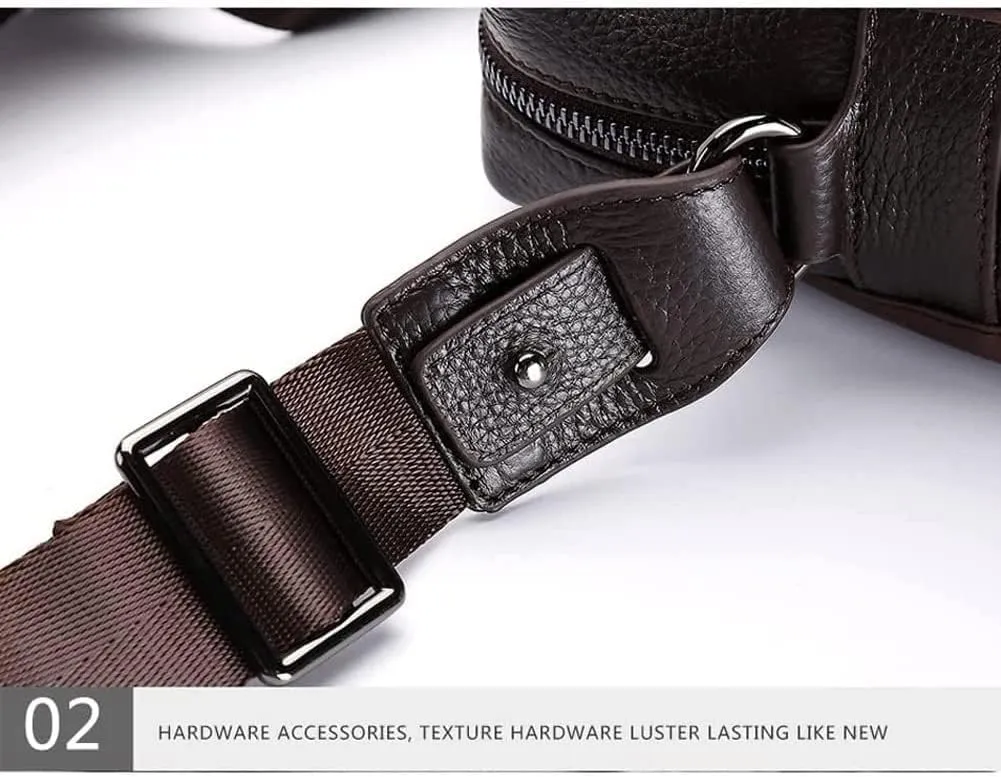 Leather Briefcases for Men Computer Bag Laptop Bag Retro Business Travel Messenger Bag for Men