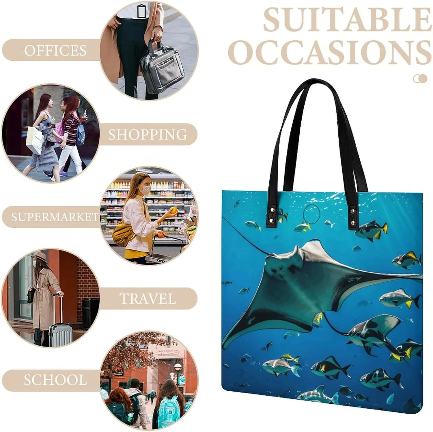 Leather Handbag for Women Tote Bag with Magnetic Buckle Bald Eagle Crossbody Bag Shoulder Bags