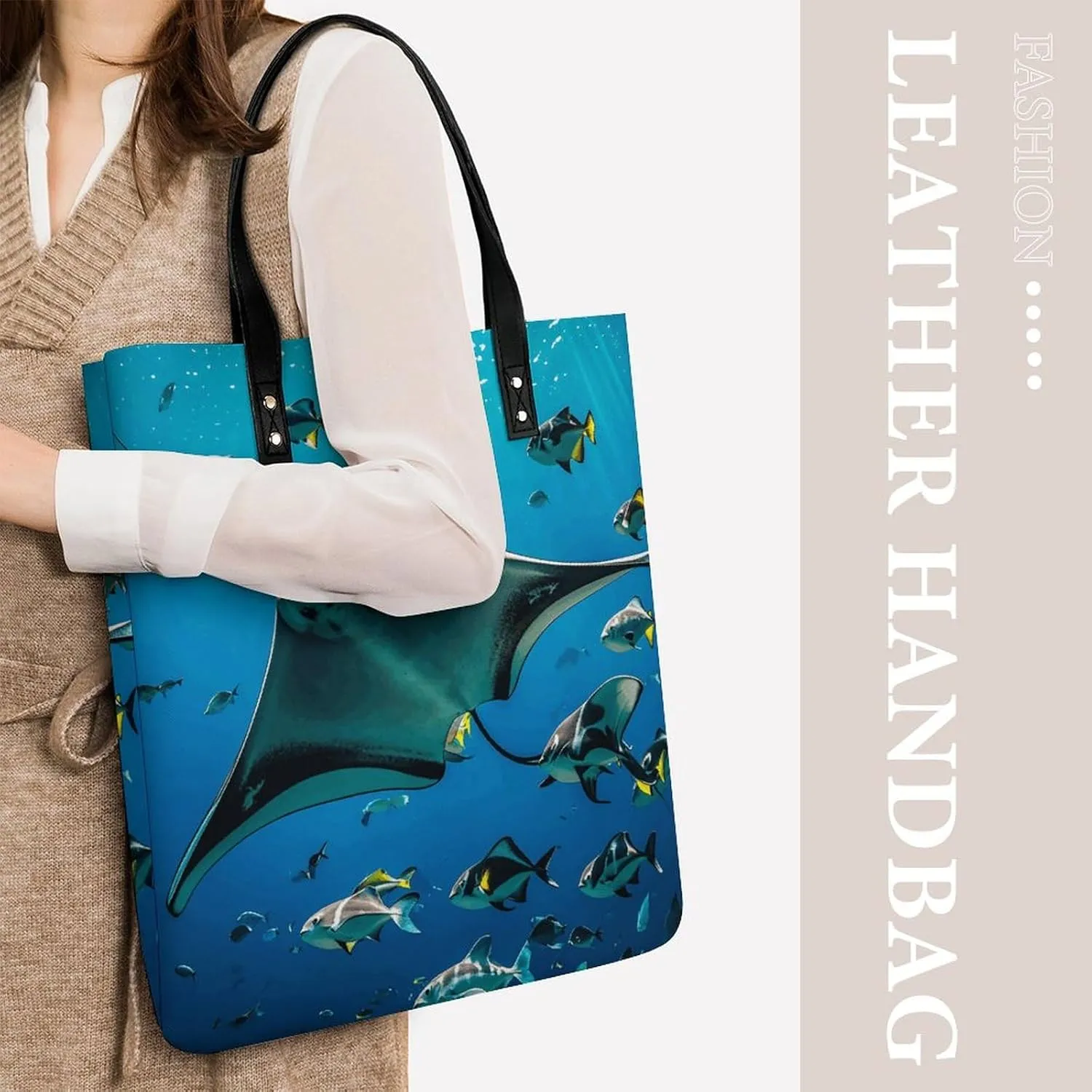 Leather Handbag for Women Tote Bag with Magnetic Buckle Bald Eagle Crossbody Bag Shoulder Bags