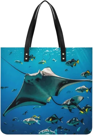 Leather Handbag for Women Tote Bag with Magnetic Buckle Bald Eagle Crossbody Bag Shoulder Bags