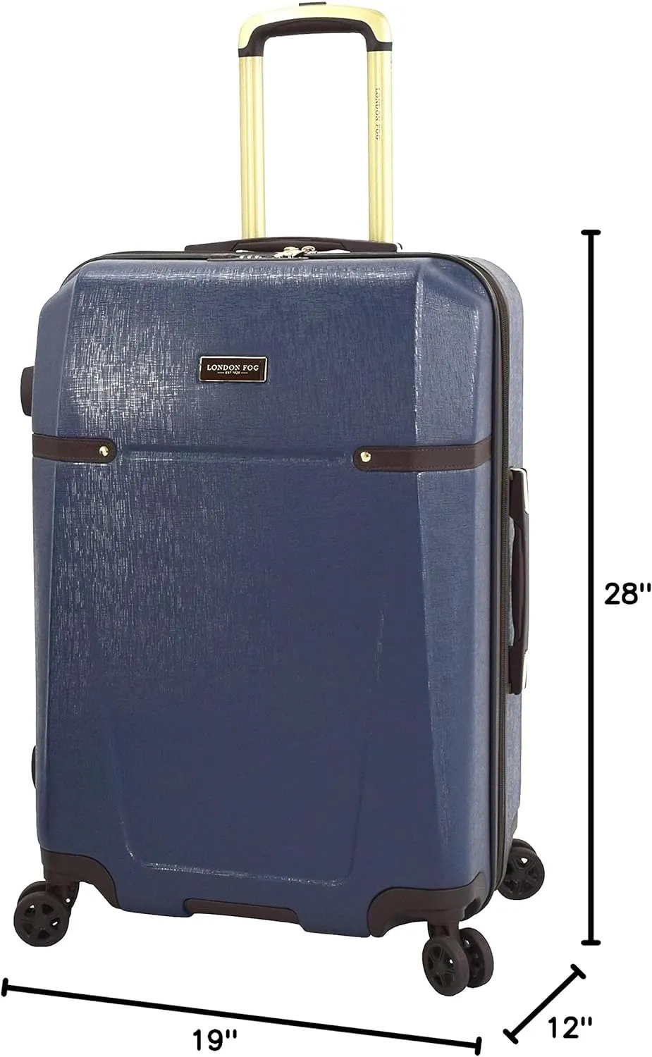 London Fog Brentwood II Expandable HARDSIDE Spinner, Blue, 25-Inch