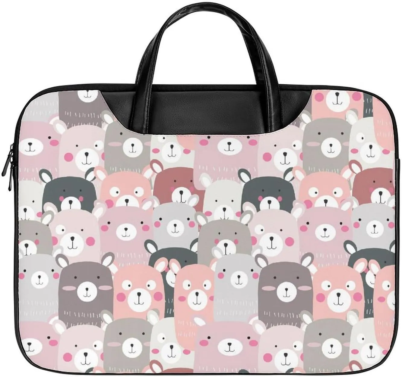 Lovely Teddy Bear Laptop Case Slim Water Resistant Computer Bag with Handle Briefcase for Work