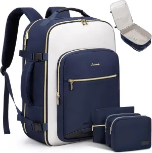 LOVEVOOK Large Travel Backpack for Women & Men, 40L Carry on Backpack for Airplanes, TSA Personal Item Travel Bag fits 17" Laptop, Waterproof Weekender Essentials Airline Approved with 3 Packing Cubes