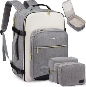 LOVEVOOK Large Travel Backpack for Women & Men, Carry on Backpack Airline Approved, TSA Personal Item Travel Bag fits 17" Laptop, 40L Waterproof Travel Essentials Sports Backpack with 3 Packing Cubes