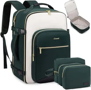 LOVEVOOK Large Travel Backpack for Women & Men, Carry on Backpack Airline Approved, TSA Personal Item Travel Bag fits 17" Laptop, 40L Waterproof Travel Essentials Sports Backpack with 3 Packing Cubes