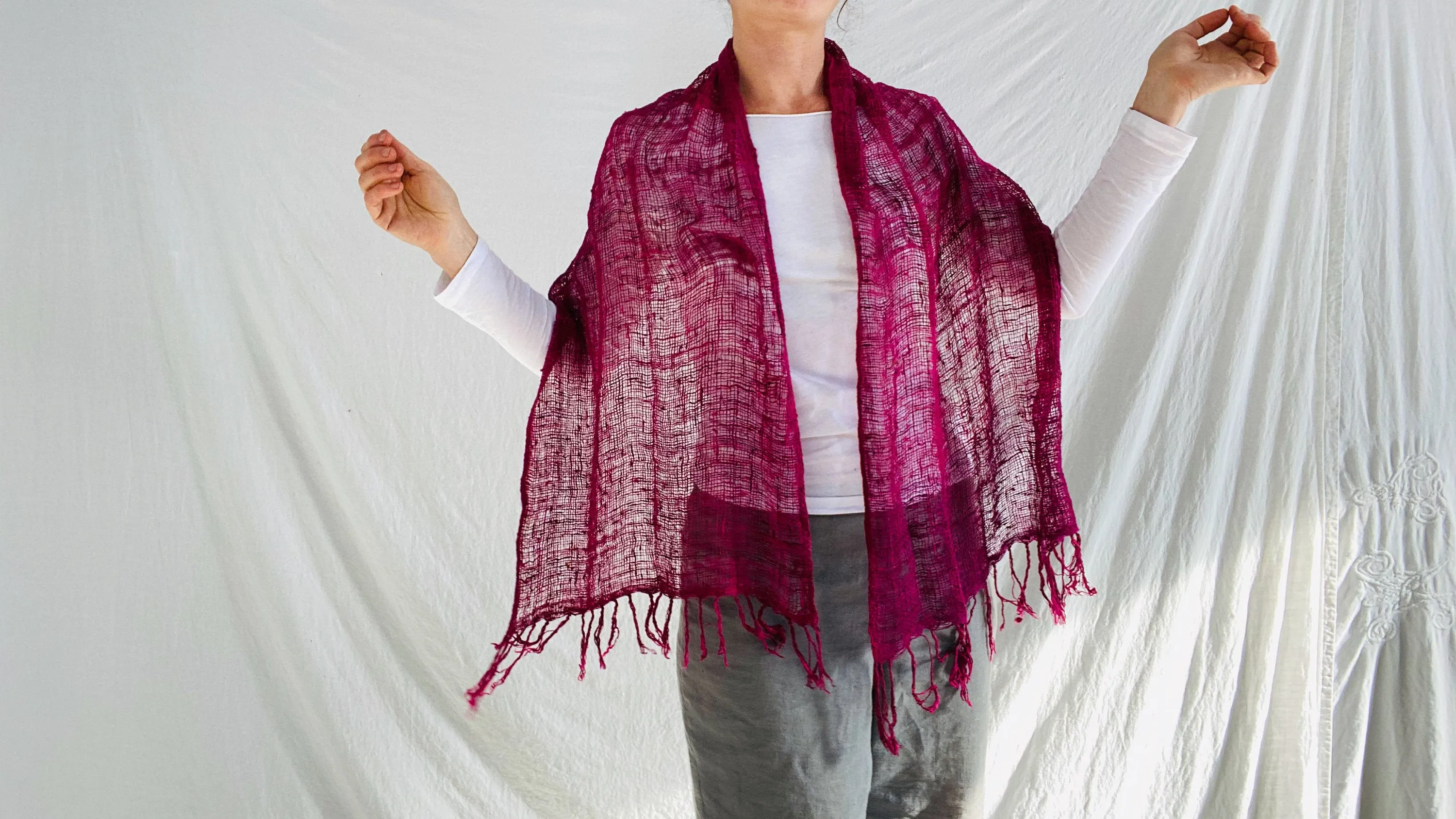 Madagascar Silk Shawl, Wrap, Scarf.