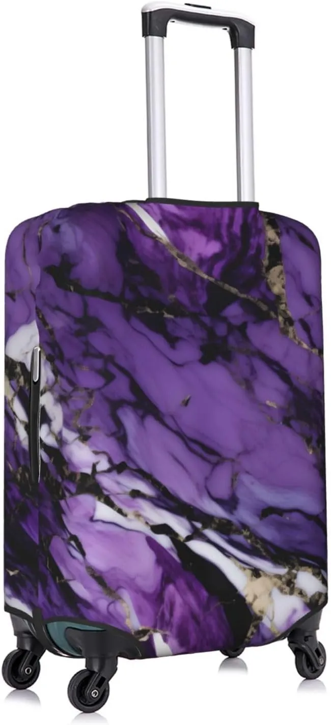 marble purple Print Protective Luggage Cover Elastic Washable Suitcase Protector Travel Gear Protector