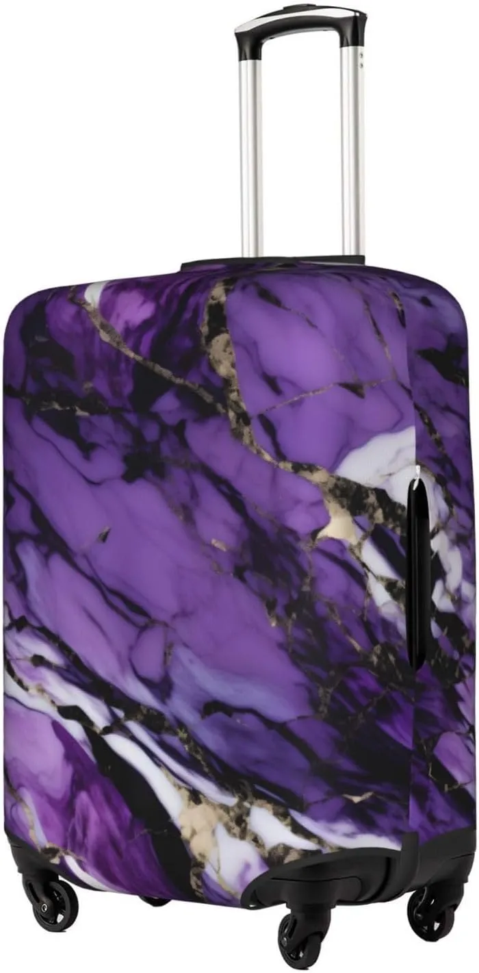 marble purple Print Protective Luggage Cover Elastic Washable Suitcase Protector Travel Gear Protector