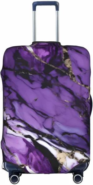 marble purple Print Protective Luggage Cover Elastic Washable Suitcase Protector Travel Gear Protector