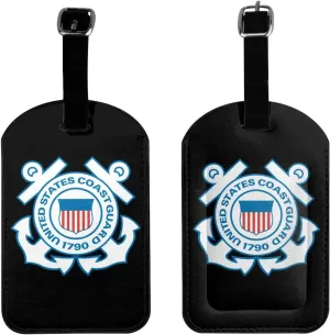 Mark of The U.S. Coast Guard Luggage Tags for Suitcases PU Leahter Luggage Tag with Privacy Protection Bag Tags Cute Women Men Travel Bag Luggage Accessories