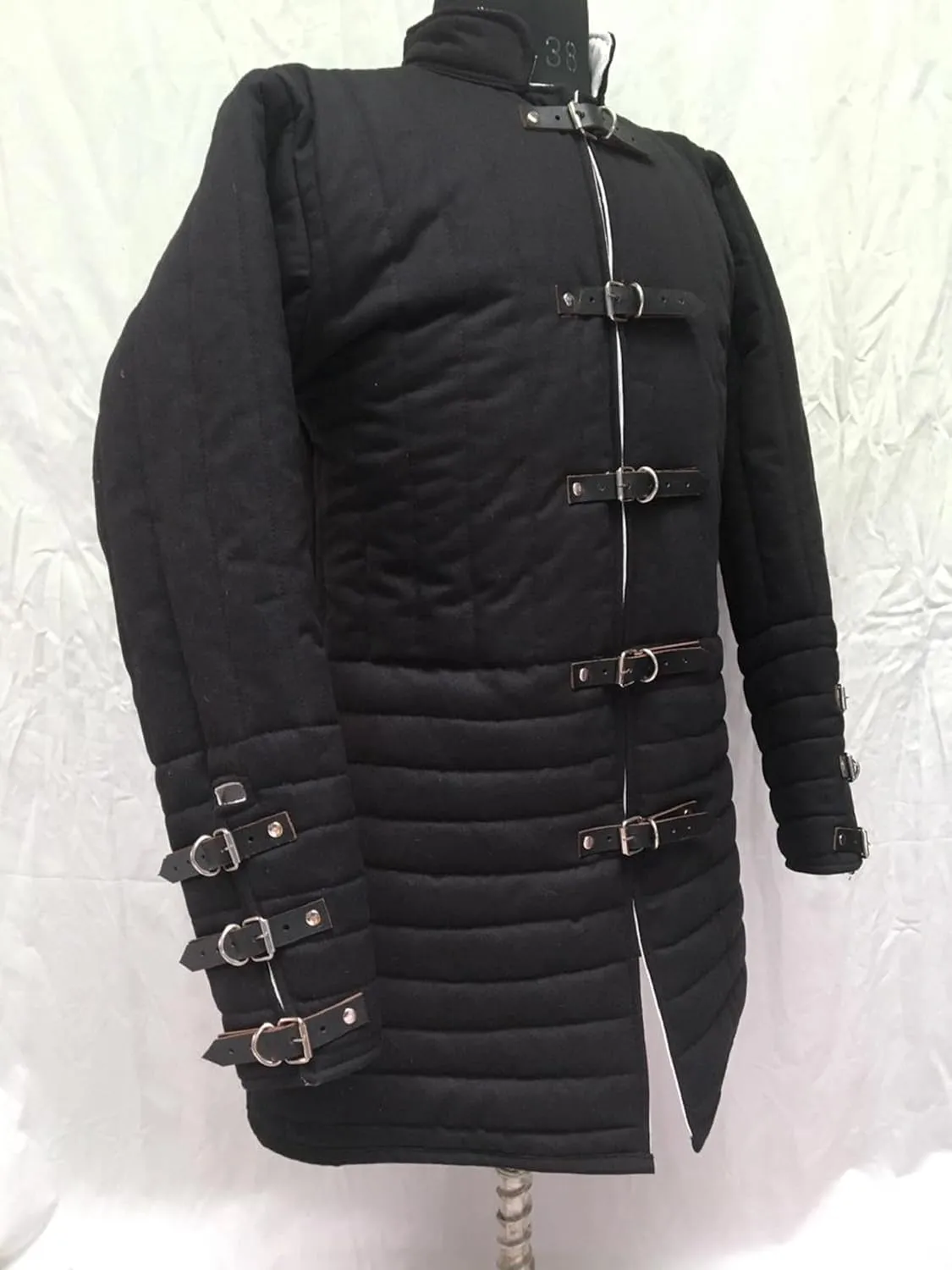 Medieval Black Gambeson Renaissance Knight LARP Dress Historical Clothing