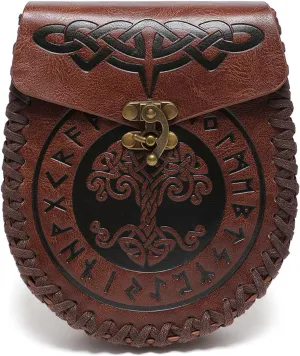 Medieval Waist Pack Leather Belt Pouches Waist Bag LARP Costume Accessories For Women Man Leather Fanny Pack Rena