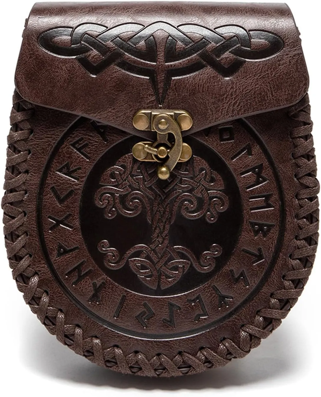 Medieval Waist Pack Leather Belt Pouches Waist Bag LARP Costume Accessories For Women Man Leather Fanny Pack Rena(FBG200CF)