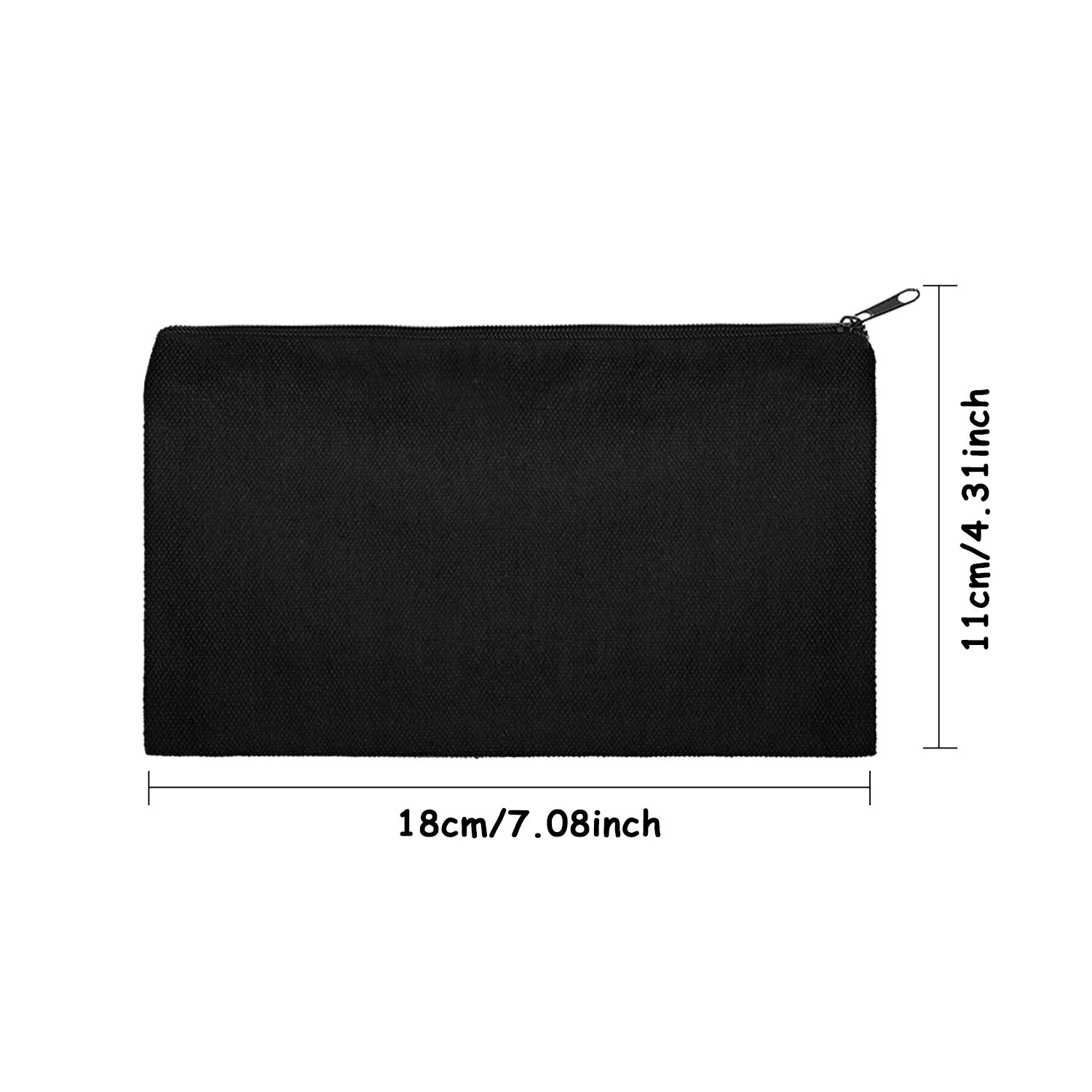 meekoo 16 Pack Canvas Blank Cosmetics Bag Multi-Purpose Zipper Canvas Makeup Pouches Travel Toiletry Pouches Pen Pencil Plain DIY Craft Bag(S,Black)