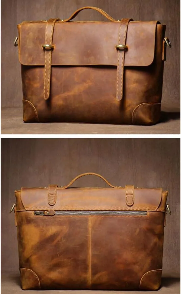 Mens Briefcases Genuine Leather Messenger Shoulder Bags Computer Carrying Cases Handbags Laptop Bags