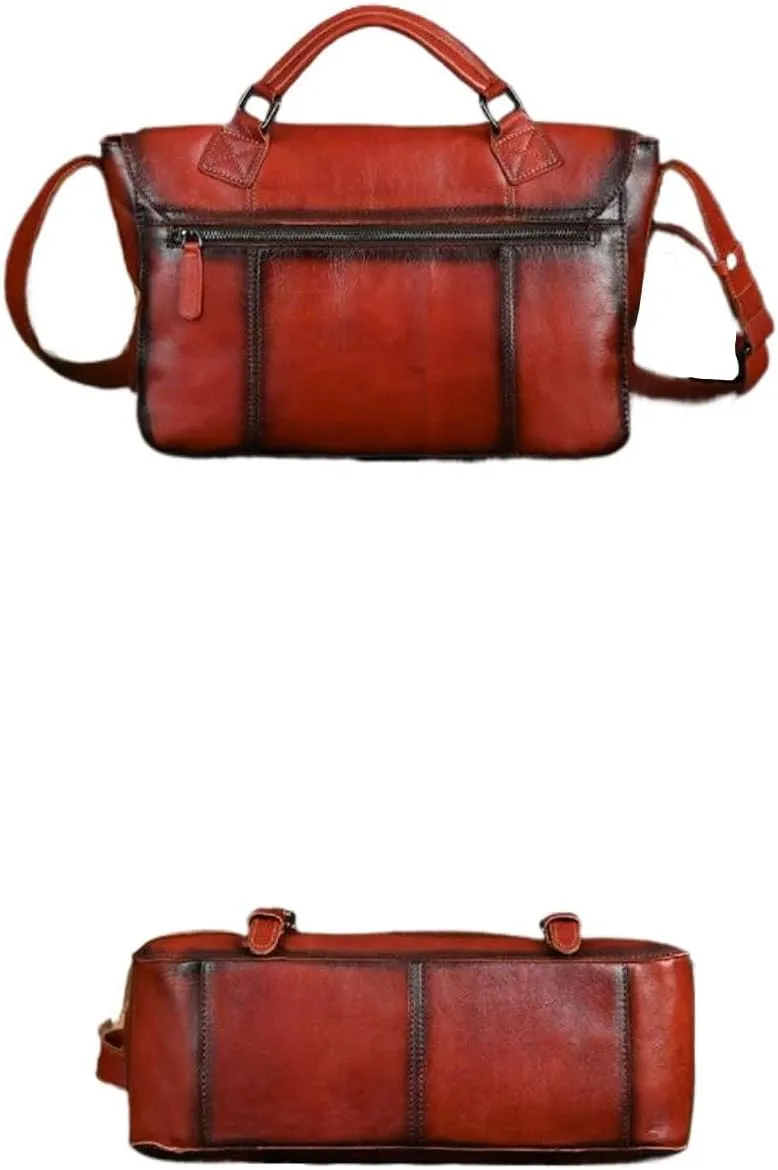 Mens Business Handbags Briefcases Genuine Leather Messenger Shoulder Bags Carrying Cases Travel Bags
