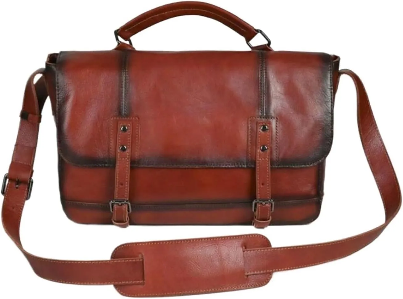 Mens Business Handbags Briefcases Genuine Leather Messenger Shoulder Bags Carrying Cases Travel Bags
