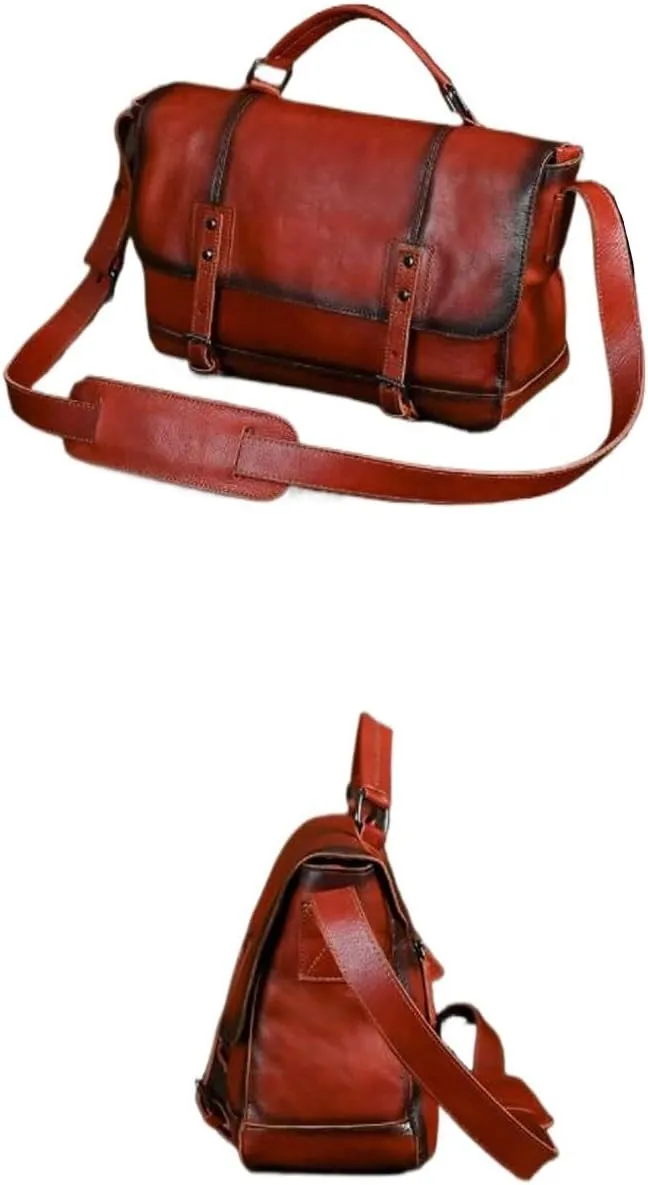 Mens Business Handbags Briefcases Genuine Leather Messenger Shoulder Bags Carrying Cases Travel Bags