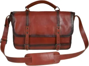 Mens Business Handbags Briefcases Genuine Leather Messenger Shoulder Bags Carrying Cases Travel Bags