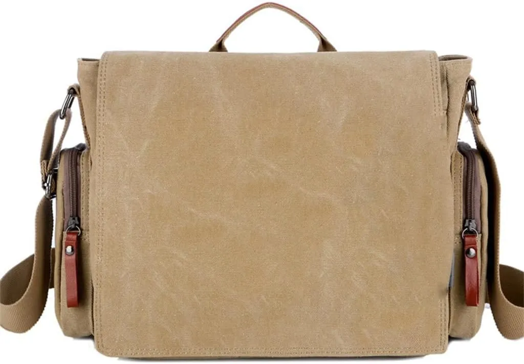 Men's Canvas Shoulder Bags Business Travel Crossbody Bags Men Messenger Bags Briefcase Men Handbag Tote(Black)