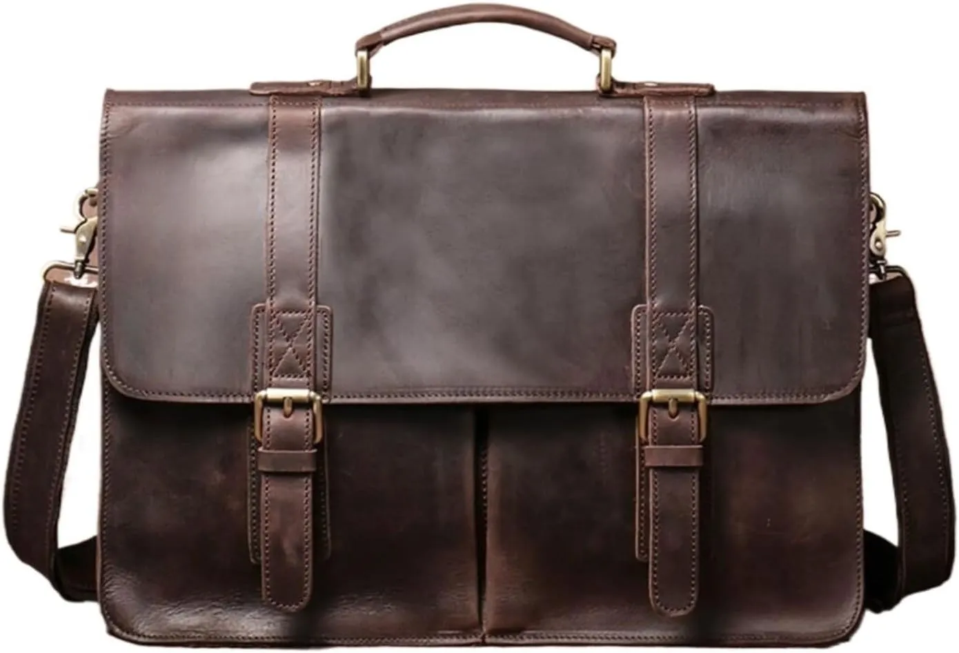 Mens Handbags Briefcases Laptop Bags Genuine Leather Messenger Shoulder Bags Computer Carrying Cases