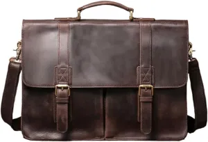 Mens Handbags Briefcases Laptop Bags Genuine Leather Messenger Shoulder Bags Computer Carrying Cases