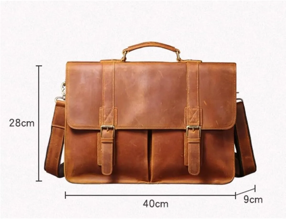 Mens Handbags Briefcases Laptop Bags Genuine Leather Messenger Shoulder Bags Computer Carrying Cases