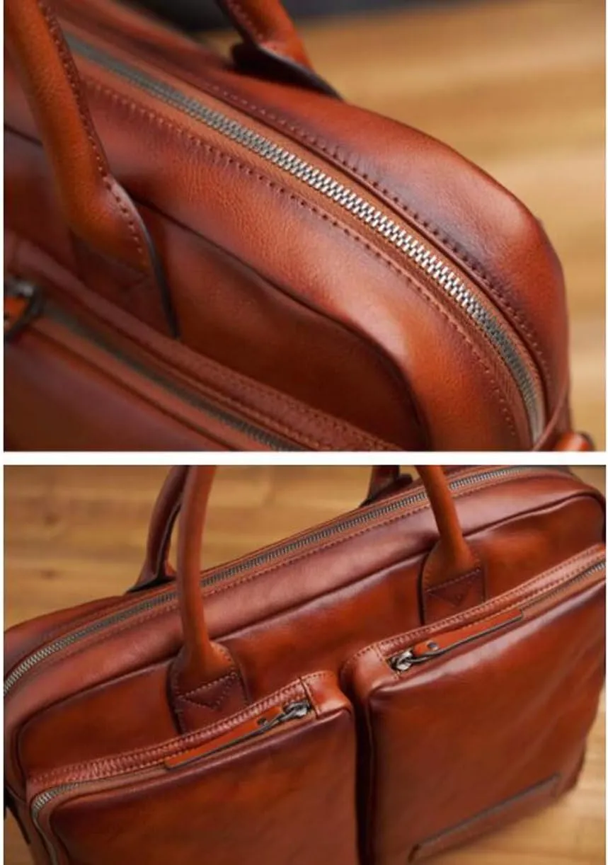 Mens Laptop Bags Briefcases Handbags Genuine Leather Luggage Carrying Cases Messenger Shoulder Bags