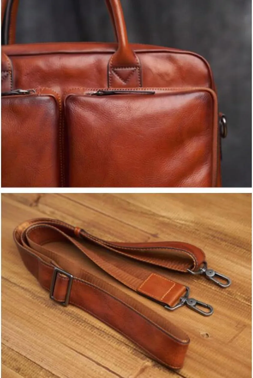 Mens Laptop Bags Briefcases Handbags Genuine Leather Luggage Carrying Cases Messenger Shoulder Bags
