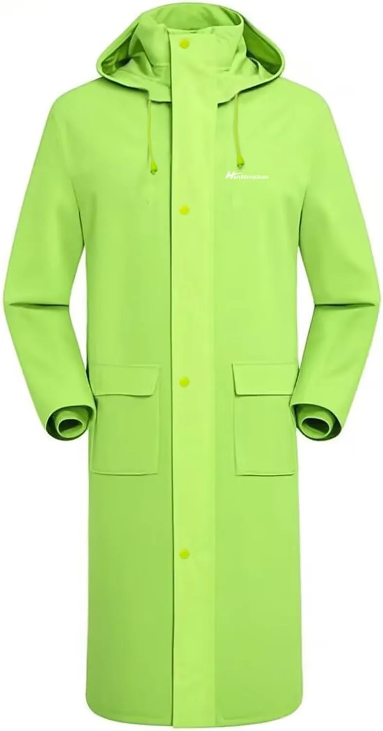 Men's Rain Jacket with Hood Waterproof Lightweight Long Safety Raincoat Rain Gear