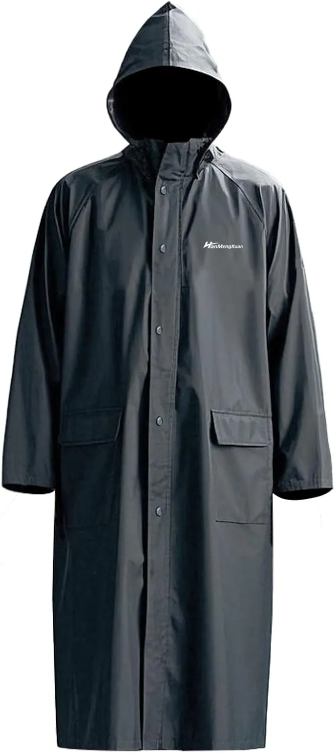 Men's Rain Jacket with Hood Waterproof Lightweight Long Safety Raincoat Rain Gear