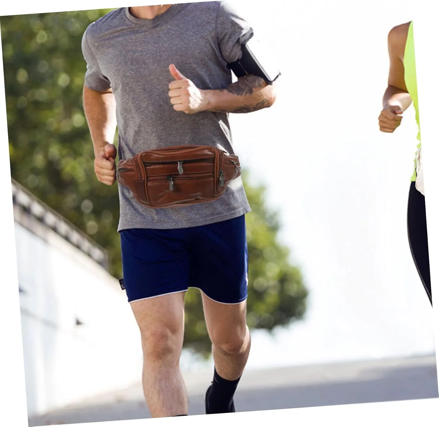 Mens Shoulder Bag Durable Leather Waist Bag Compact and Portable Fanny Pack Coin Purse