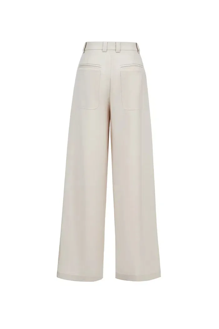 Mera Pleated Trousers in Worsted Wool