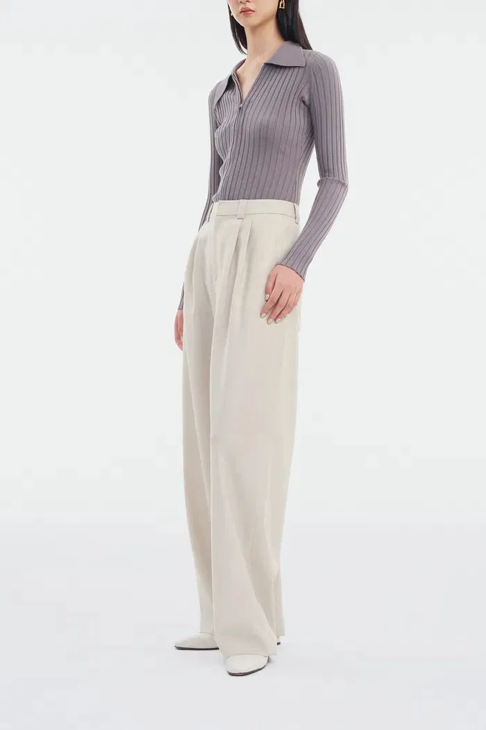 Mera Pleated Trousers in Worsted Wool
