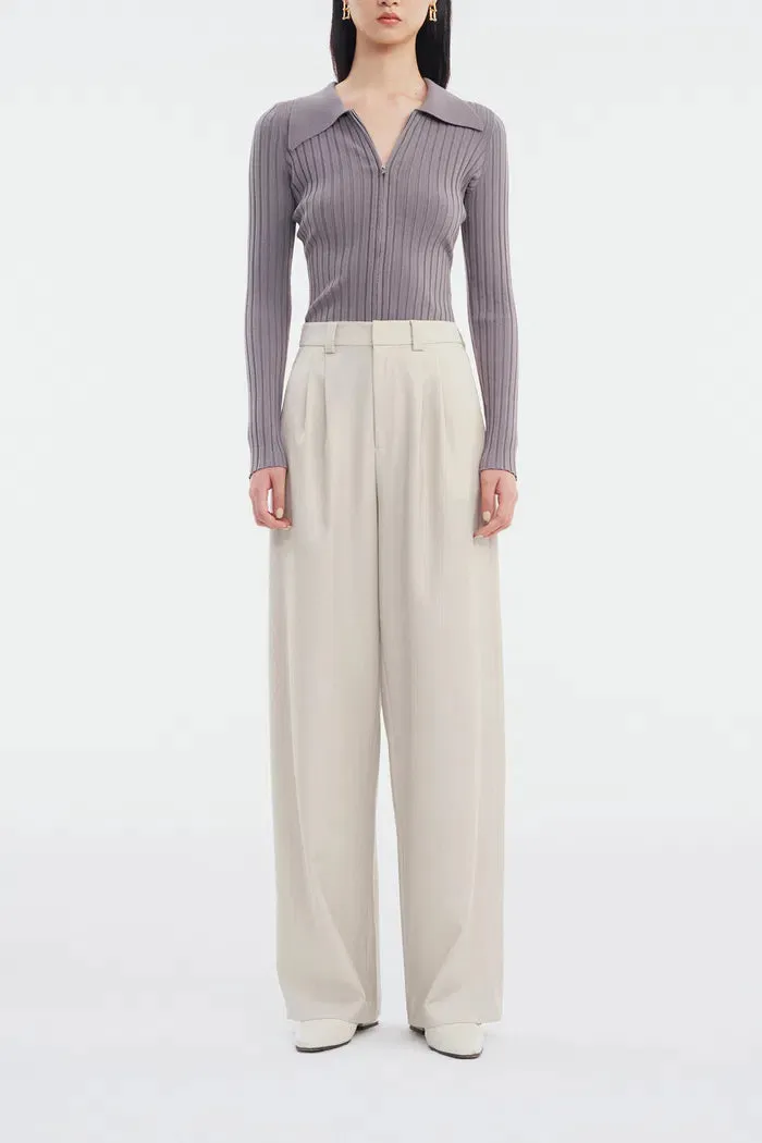 Mera Pleated Trousers in Worsted Wool