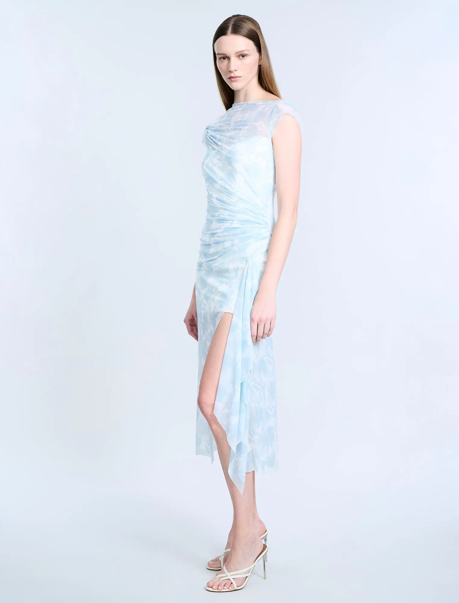 Mesh & Sequin Midi Dress