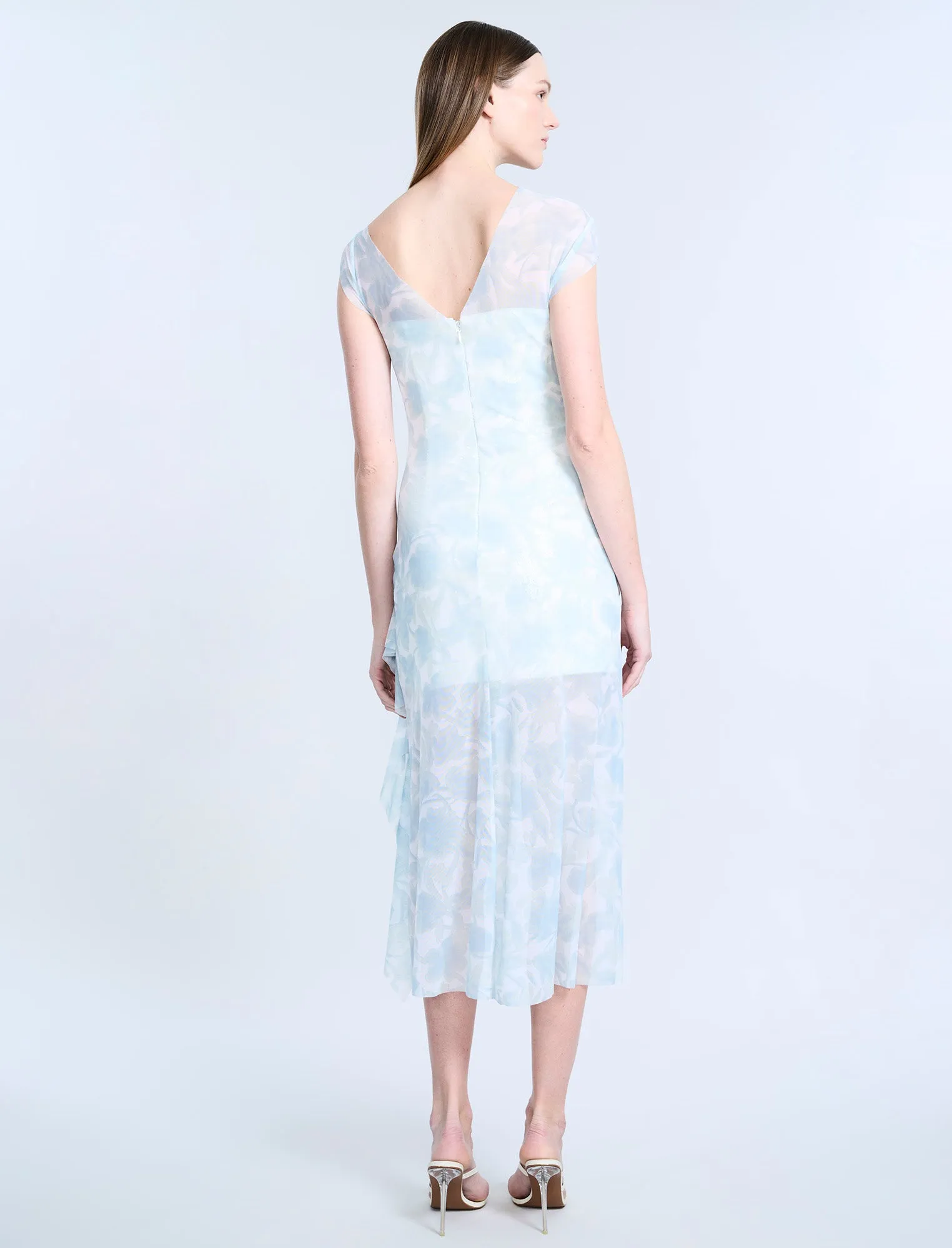 Mesh & Sequin Midi Dress