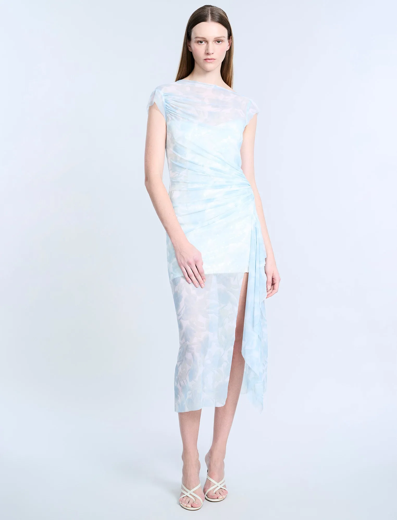 Mesh & Sequin Midi Dress