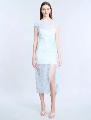 Mesh & Sequin Midi Dress