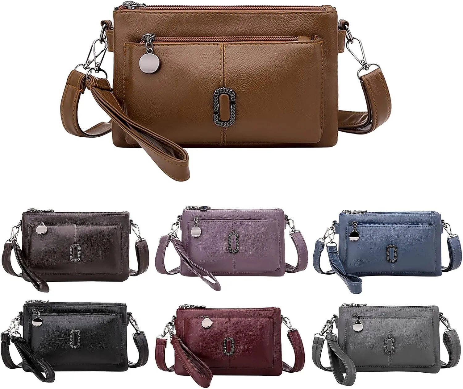 Messenger Bag Fashion Mobile Phone Change Small Square Bag Large Capacity Mobile Phone Bags Vintage (Black, One Size)