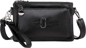 Messenger Bag Fashion Mobile Phone Change Small Square Bag Large Capacity Mobile Phone Bags Vintage (Black, One Size)