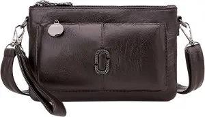 Messenger Bag Fashion Mobile Phone Change Small Square Bag Large Capacity Mobile Phone Bags Vintage (Brown, One Size)