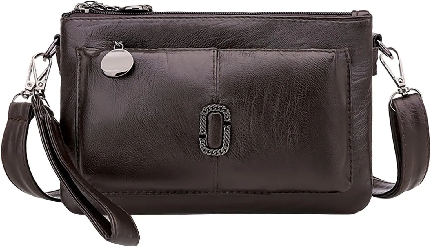 Messenger Bag Fashion Mobile Phone Change Small Square Bag Large Capacity Mobile Phone Bags Vintage (Brown, One Size)
